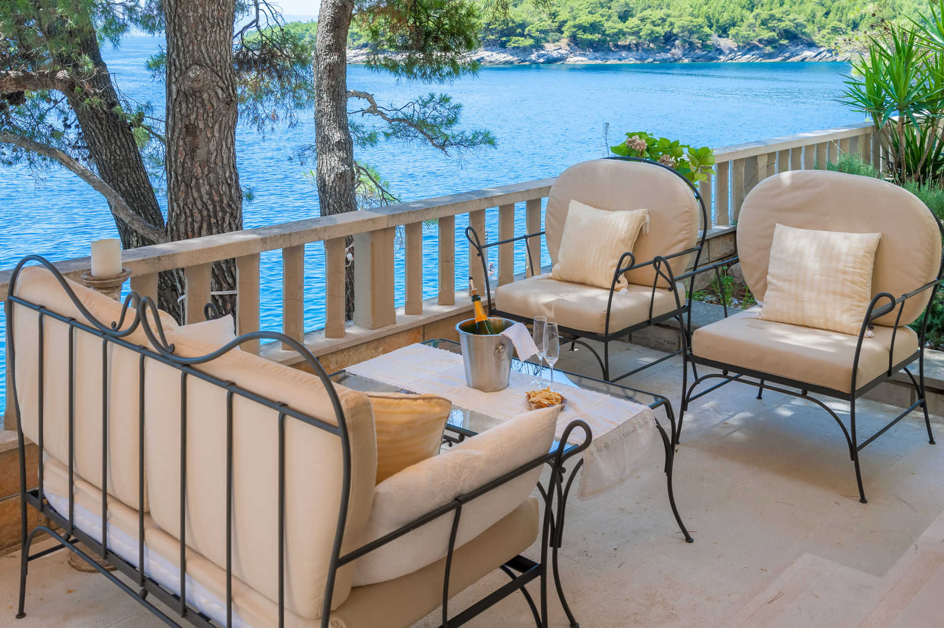 Villa Rosemarine balcony with panoramic sea view